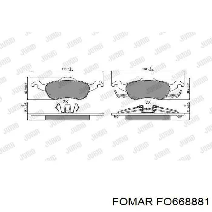 FO 668881 Fomar Roulunds pastillas de freno delanteras