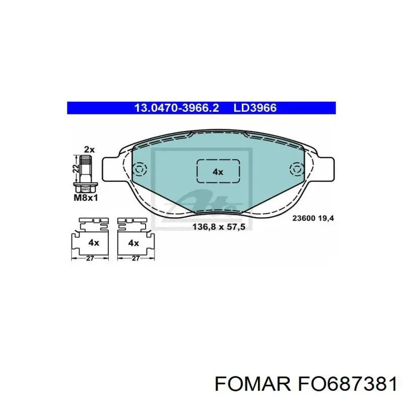 Pastillas de freno delanteras Citroen C3 1 FC