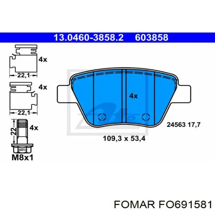 Pastillas de freno traseras Volkswagen Jetta 6 162, 163, AV3, AV2, AY2, AY3