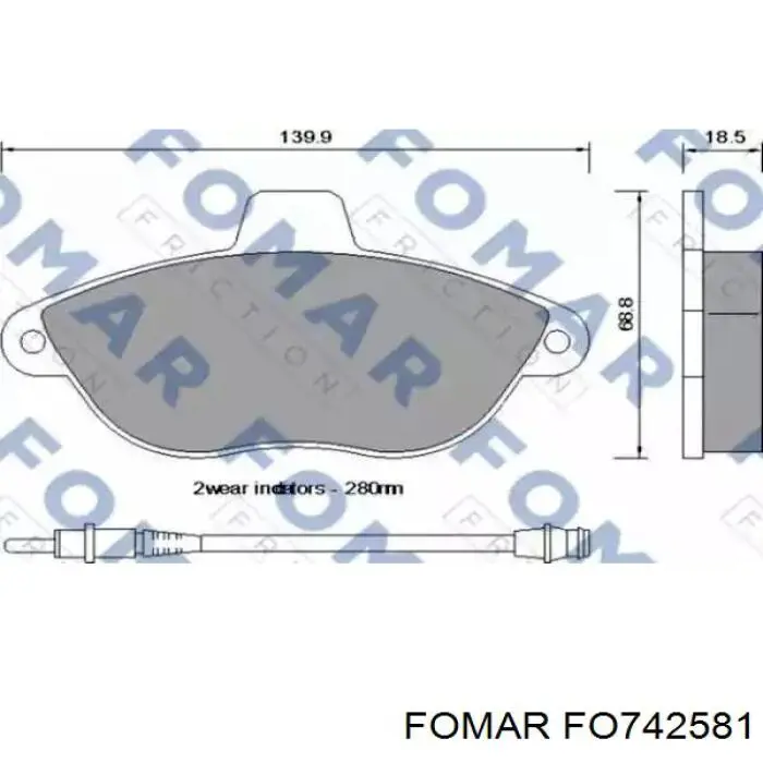 FO 742581 Fomar Roulunds pastillas de freno delanteras