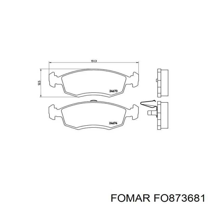 Comprar FO873681 Fomar Roulunds Pastillas delanteras de freno