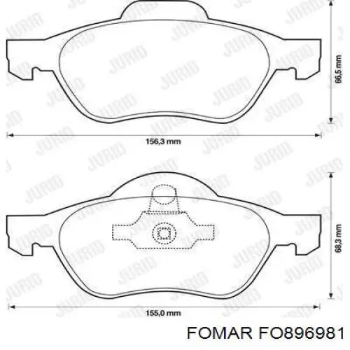Pastillas de freno delanteras Fomar Roulunds FO896981
