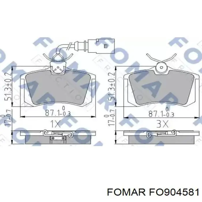 FO904581 Fomar Roulunds Pastillas freno traseras