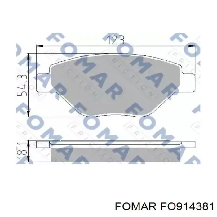 FO 914381 Fomar Roulunds pastillas de freno delanteras