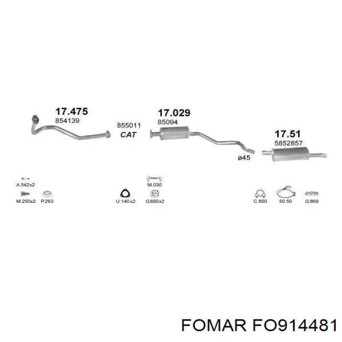 FO 914481 Fomar Roulunds pastillas de freno traseras