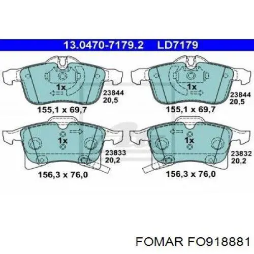 Pastillas de freno delanteras Opel Corsa X12