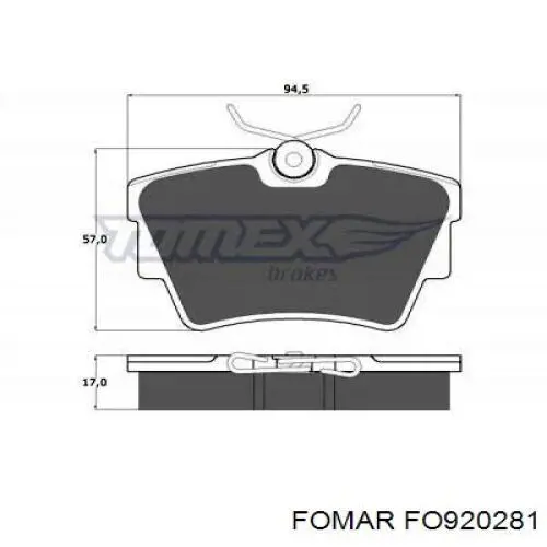 FO920281 Fomar Roulunds Pastillas freno traseras
