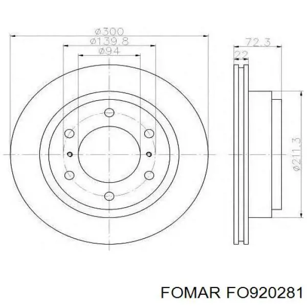 Pastillas de freno traseras FO920281 Fomar Roulunds