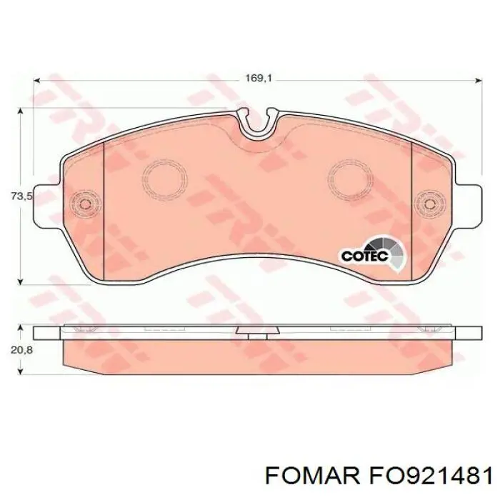 FO 921481 Fomar Roulunds pastillas de freno delanteras