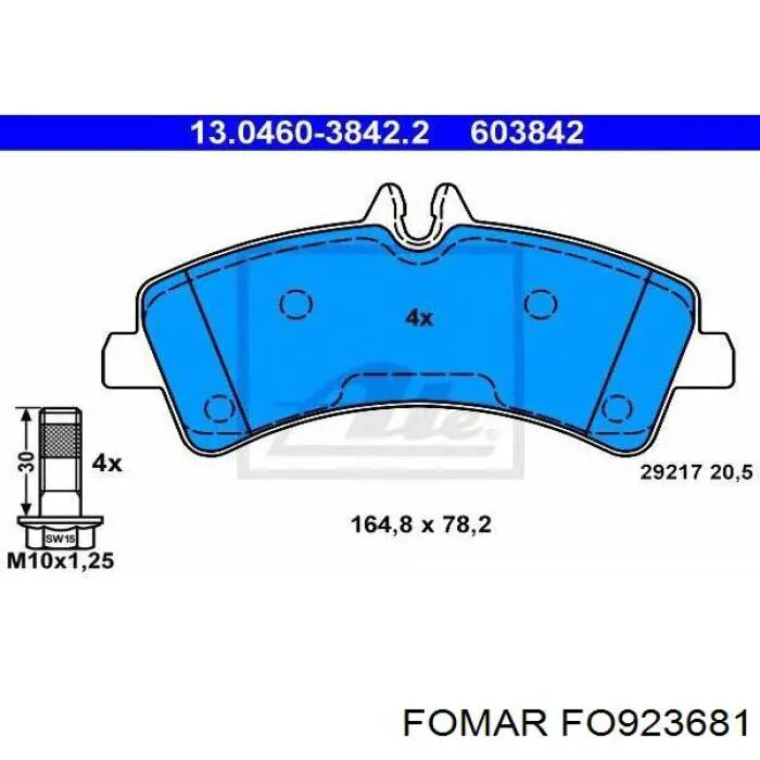 FO 923681 Fomar Roulunds pastillas de freno traseras