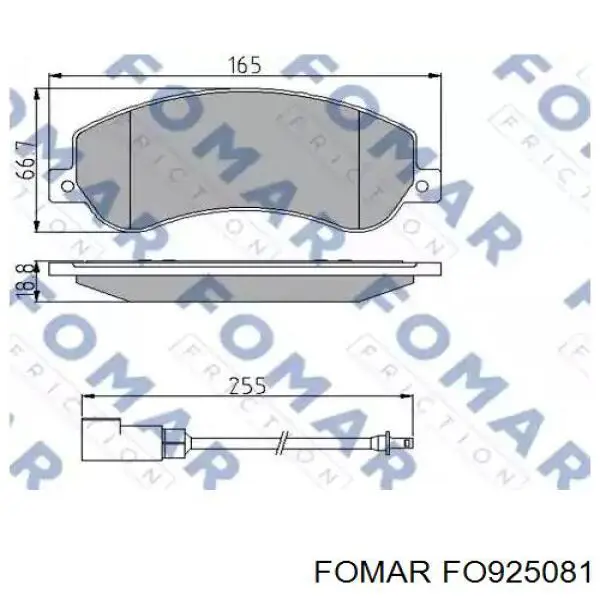 FO 925081 Fomar Roulunds pastillas de freno delanteras