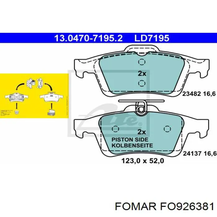 Pastillas de freno traseras FO926381 Fomar Roulunds