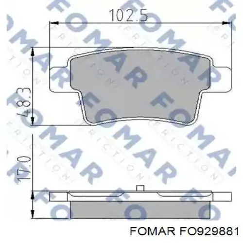 FO 929881 Fomar Roulunds pastillas de freno traseras