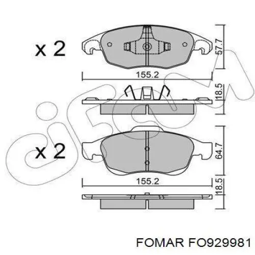 Pastillas de freno delanteras Citroen C4 UA