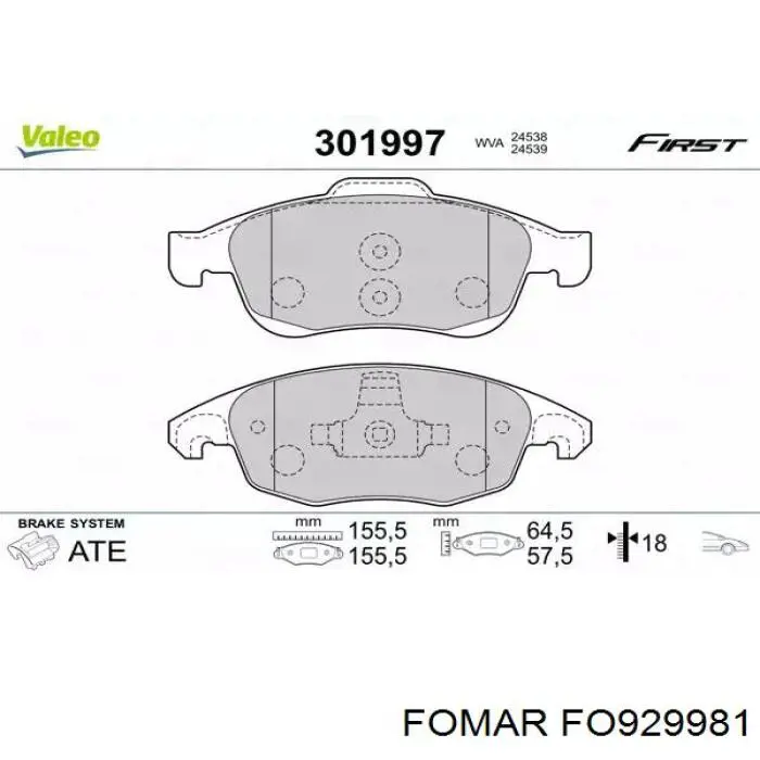 Pastillas de freno delanteras Citroen C4 UA