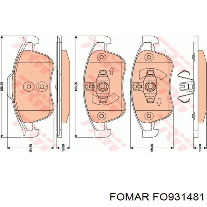 Pastillas de freno FO931481 Fomar Roulunds