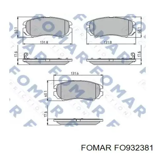 FO 932381 Fomar Roulunds pastillas de freno delanteras