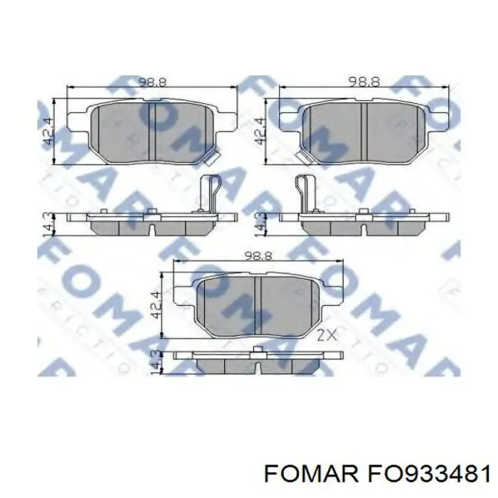 FO 933481 Fomar Roulunds pastillas de freno traseras