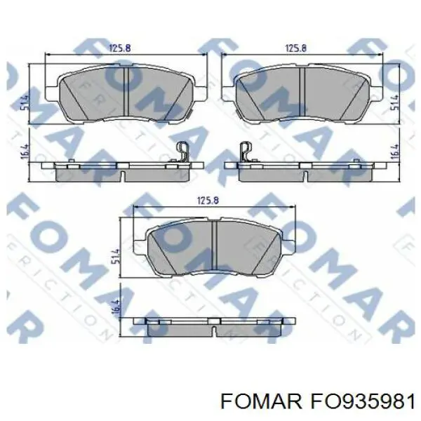 FO 935981 Fomar Roulunds pastillas de freno delanteras