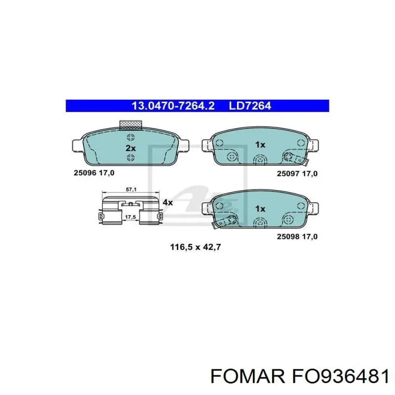 Pastillas traseras de freno Fomar Roulunds FO936481 precio, desde 21,41 EUR
