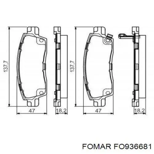 Pastillas de freno traseras FO936681 Fomar Roulunds