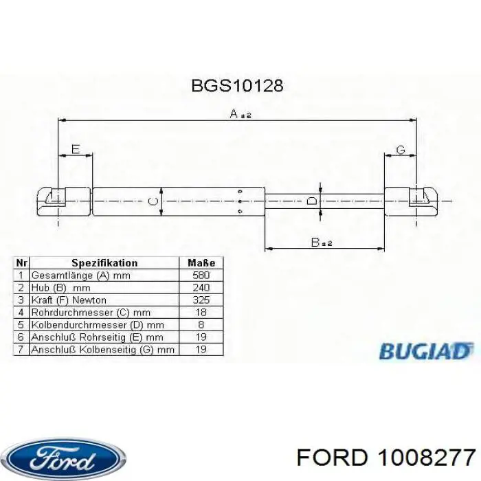 1008277 Ford Amortiguador de porton