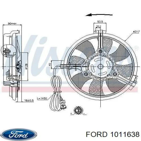 Ventilador del motor 1011638 Ford