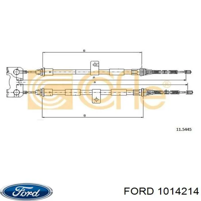 1014214 Ford cable de freno de mano trasero derecho/izquierdo