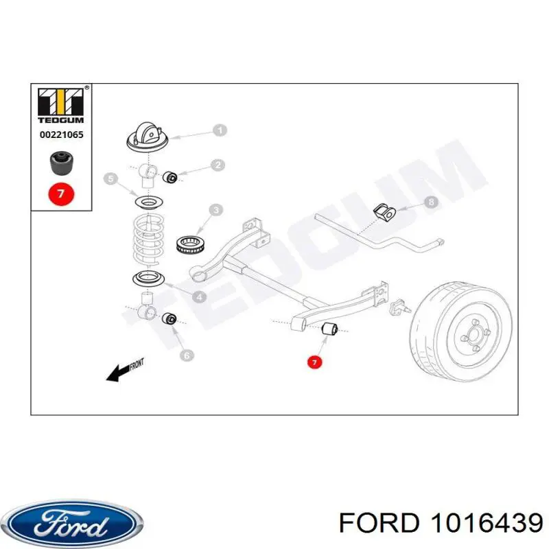 Silentblock trasero 1016439 Ford