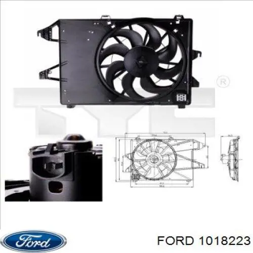 6985519 Ford difusor de radiador, ventilador de refrigeración, condensador del aire acondicionado, completo con motor y rodete