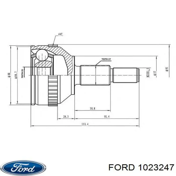 1023247 Ford junta homocinética exterior delantera