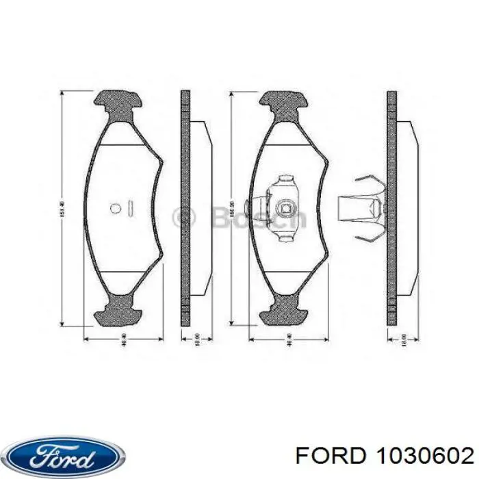 1030602 Ford pastillas de freno delanteras