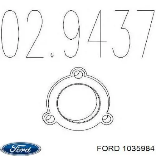 1035984 Ford junta, tubo de escape silenciador