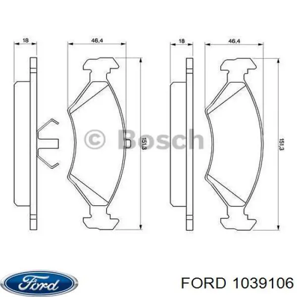 1039106 Ford pastillas de freno delanteras