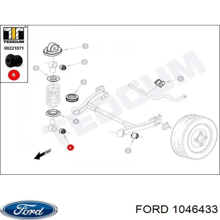 Silentblock del subchasis trasero Ford 1046433 precio, desde 10,28 EUR