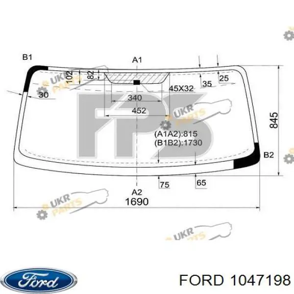Cristal parabrisas Ford 1047198 precio, desde 91,90 EUR