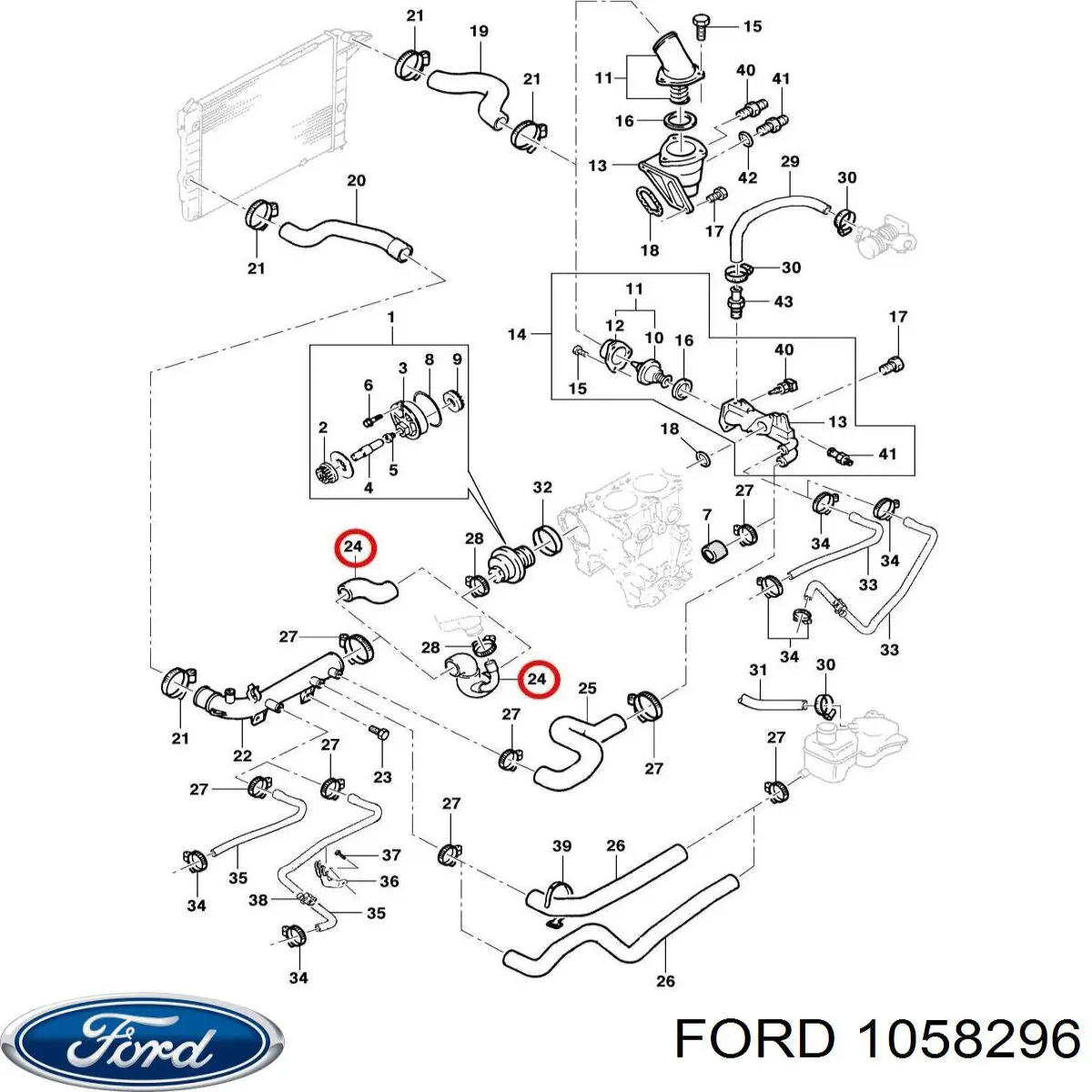 1058296 Ford amortiguador trasero