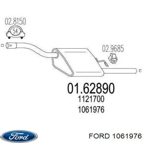 1121700 Ford silenciador posterior