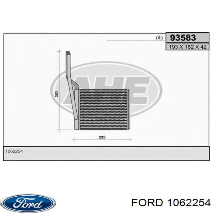 Radiador de calefacción Ford 1062254 precio, desde 38,91 EUR