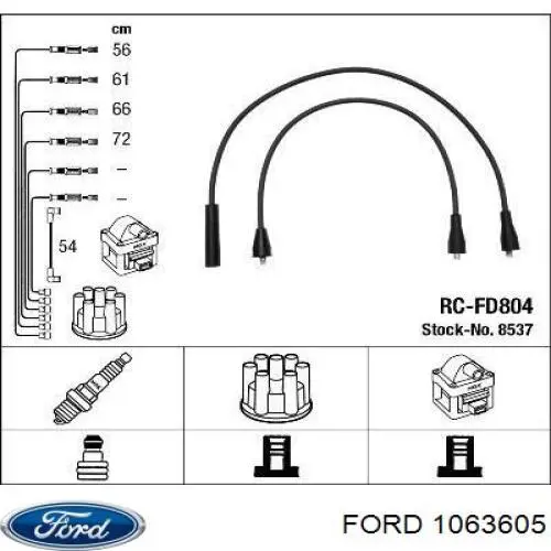 1063605 Ford cables de bujías