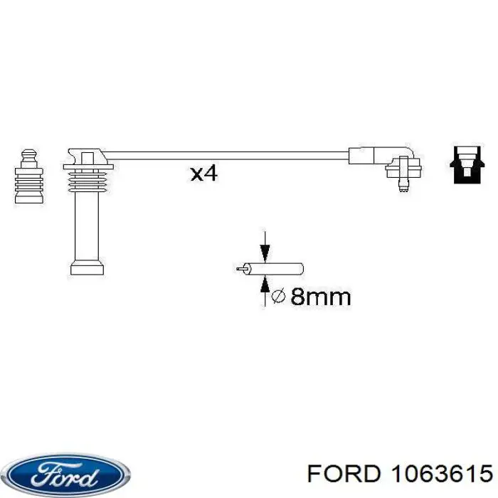 1063615 Ford cables de bujías