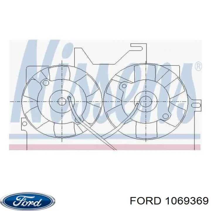 1069369 Ford difusor de radiador, aire acondicionado, completo con motor y rodete