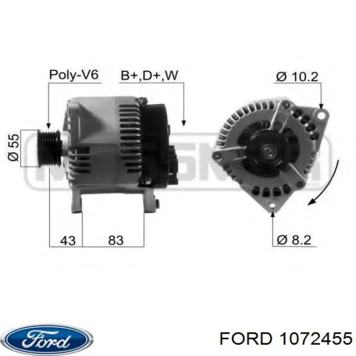 98VB10300BC Ford alternador