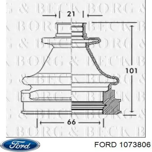 1073806 Ford fuelle, árbol de transmisión delantero interior