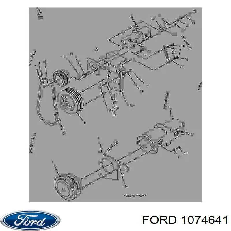 1074641 Ford difusor de radiador, ventilador de refrigeración, condensador del aire acondicionado, completo con motor y rodete