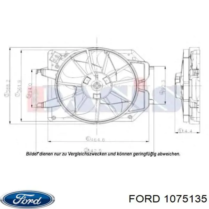 1075135 Ford ventilador (rodete +motor refrigeración del motor con electromotor completo)