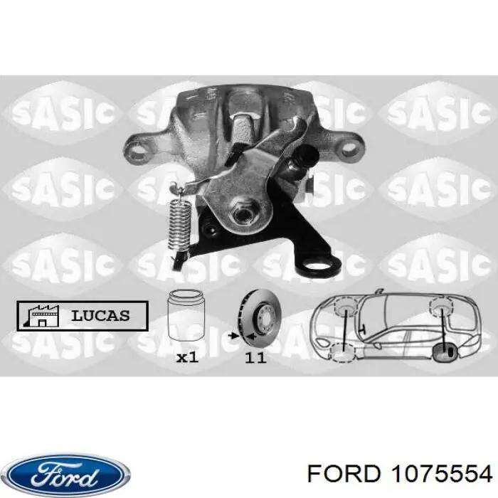 1075554 Ford pinza de freno trasera izquierda