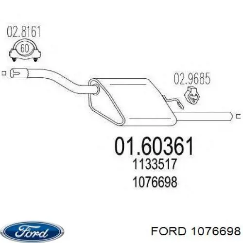 1061981 Ford amortiguador delantero derecho