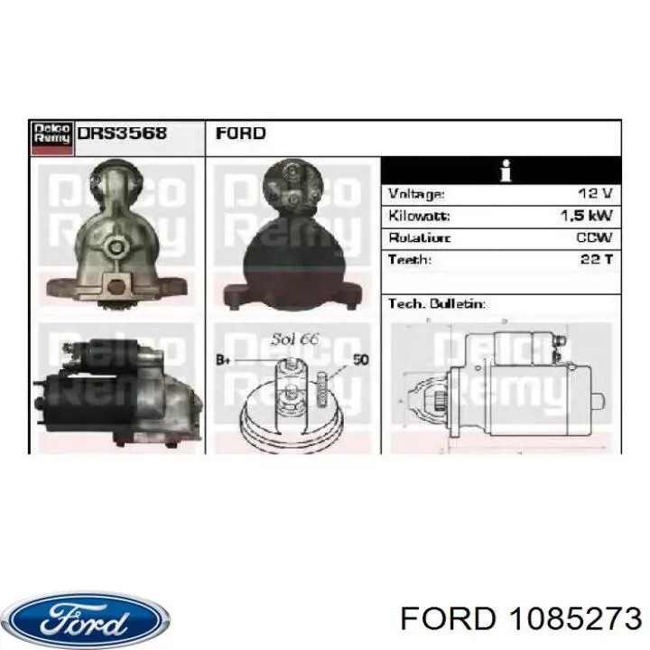 1085273 Ford Arranque motores