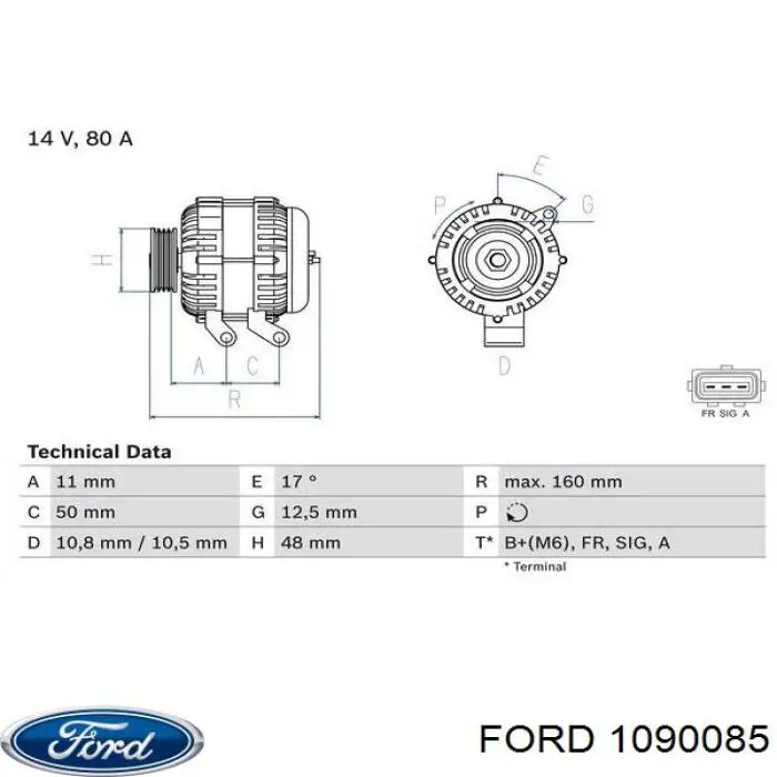 1090085 Ford alternador